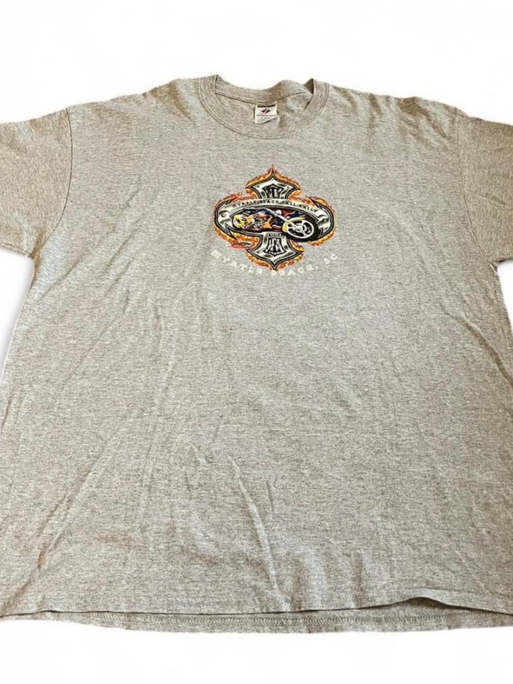 Men’s Vintage 2006 Myrtle Beach Fall Rally Motorcycle Gray Shirt SC Size 2XL